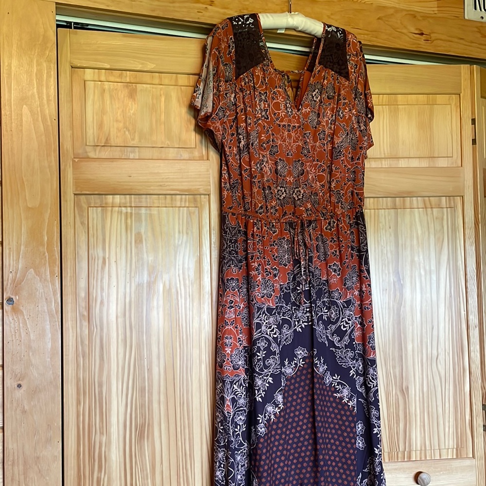 Navy print dress